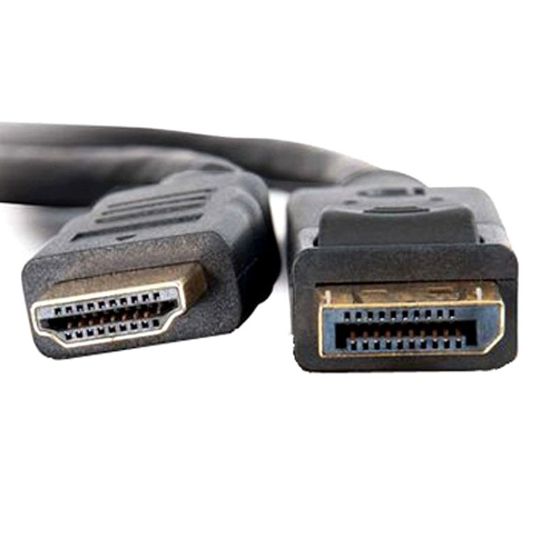 8Ware DisplayPort to HDMI Cable 2m — 20-Pin DP Male to 19-Pin HDMI Male, Gold-Plated