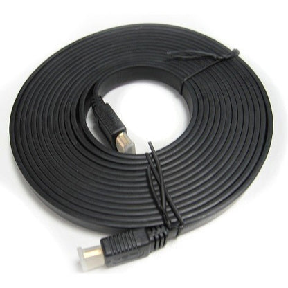 8Ware Flat HDMI Cable 2m — V1.4, 19-Pin Male to Male, Gold-Plated, 3D, 1080p Full HD