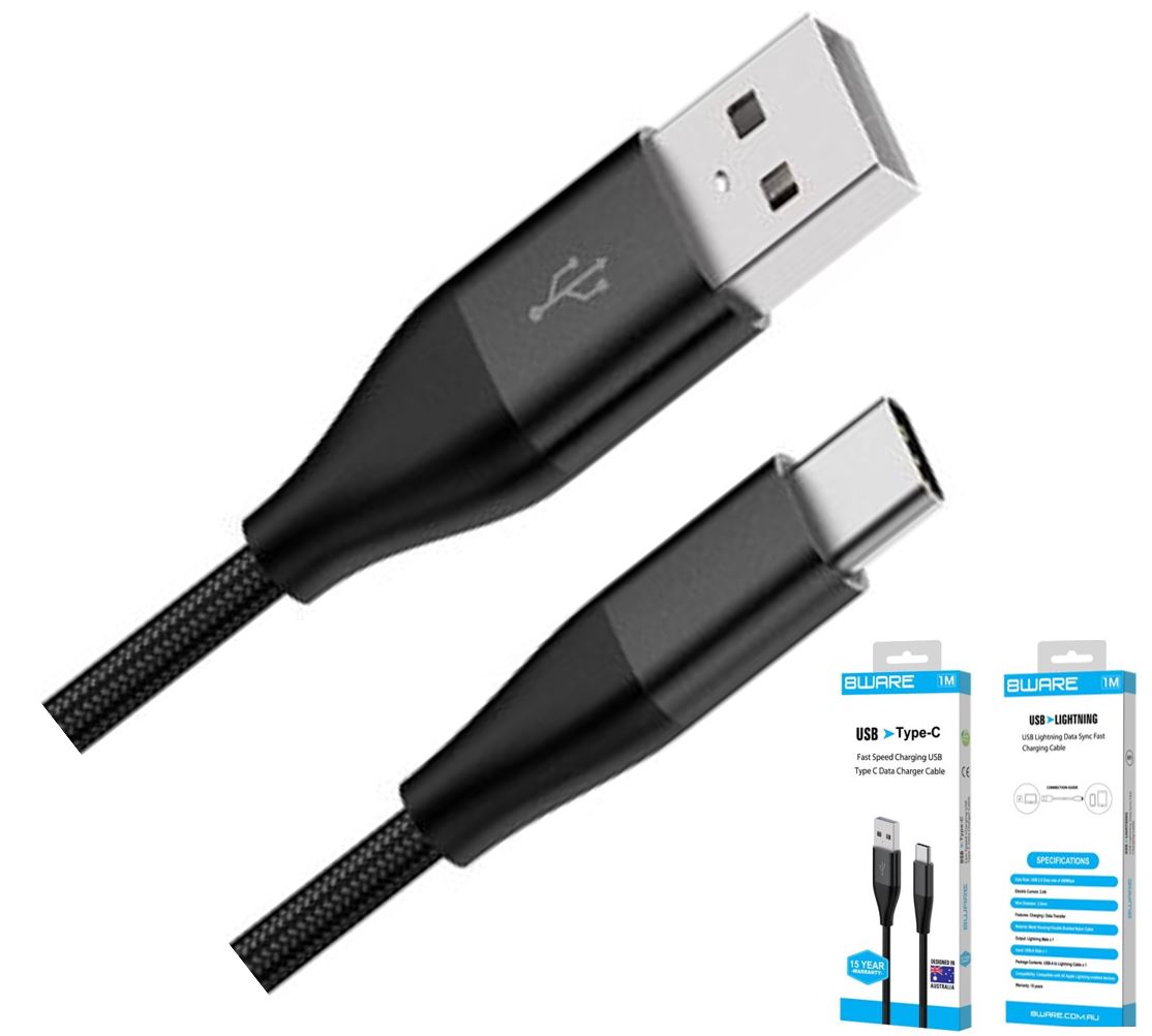 8Ware Premium 2m Samsung Certified Fast Speed Charging USB-C Type C Data Charger
