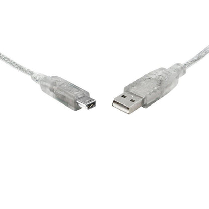 8Ware USB 2.0 to Mini USB Cable 1m — USB-A to Mini-USB B Male to Male, Transparent