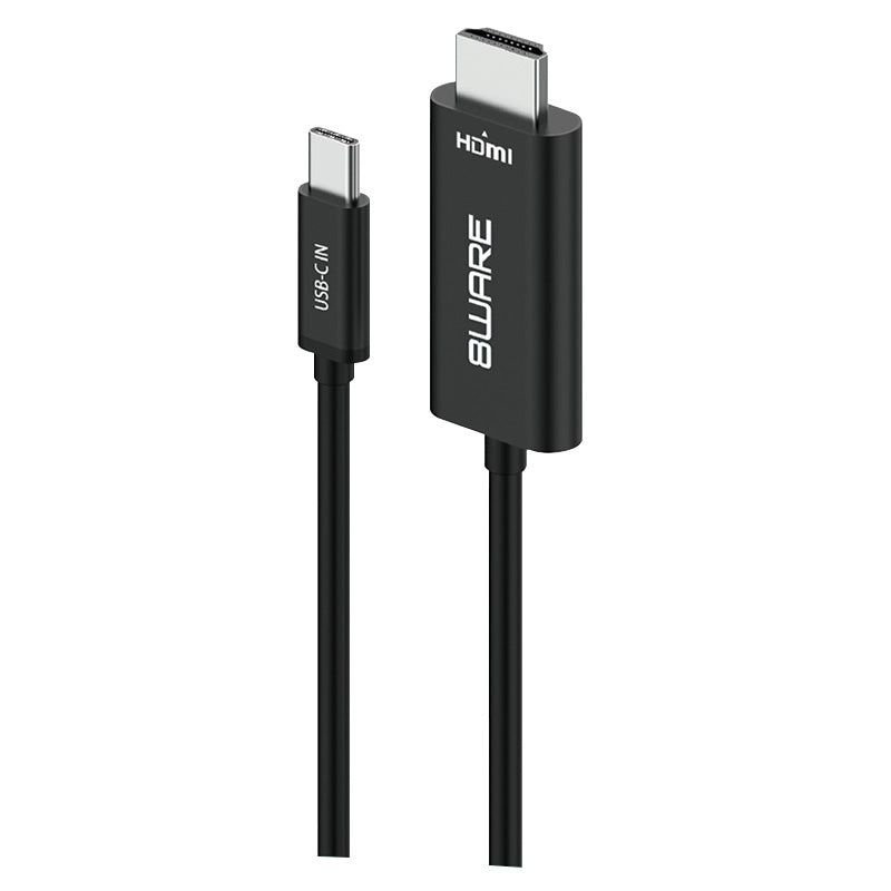 8ware 1m USB-C to HDMI 4K Male to Male Adapter Converter Cable Retail Pack for PC Notebook iPad  MacBook Pro/Air Surface Dell XPS to Monitor Projector