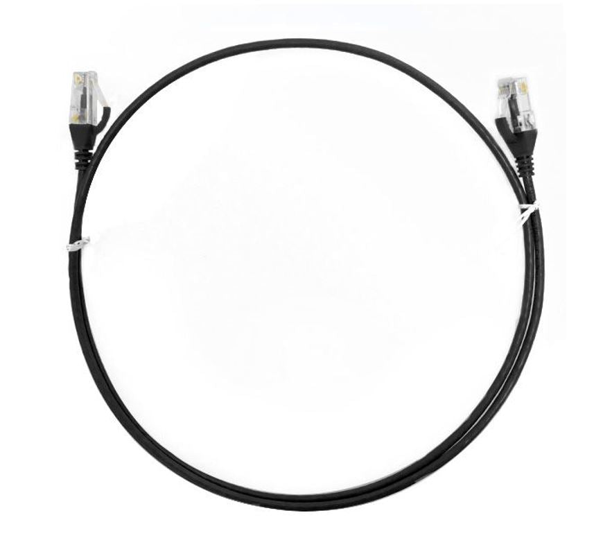 8ware CAT6 Ultra Thin Slim Cable 3m / 300cm - Black Color Premium RJ45 Ethernet
