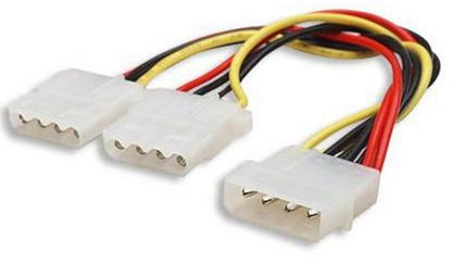 Astrotek Internal Power Molex Splitter Cable 20cm — 5.25" 4-Pin Male to 2x 5.25" 4-Pin Female