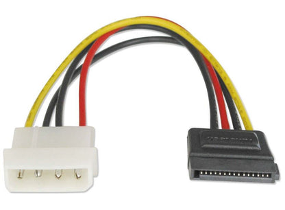 Astrotek SATA Power Cable 15cm — 4-Pin Molex Male to 15-Pin SATA Female, 18AWG, RoHS