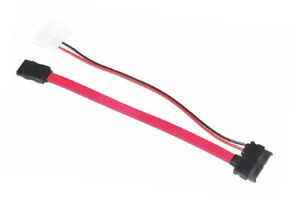Astrotek Slim SATA Cable 30cm + 10cm — 6-Pin + 7-Pin to 4-Pin + 7-Pin, Red