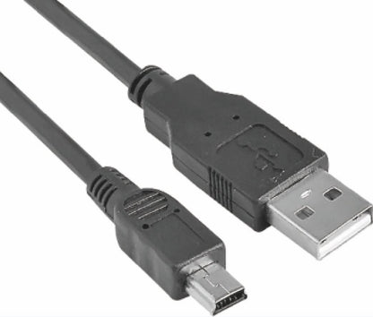 Astrotek USB 2.0 to Mini USB Cable 1m — Type A Male to Mini B 5-Pin Male, Black, RoHS