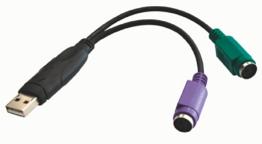 Astrotek USB 2.0 to PS/2 Adapter Cable 15cm — For Mouse & Keyboard, Black, RoHS