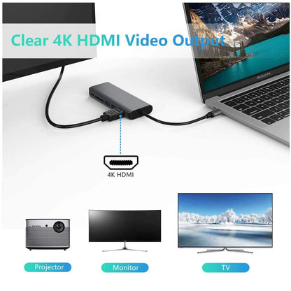 Astrotek USB-C Dock 6-in-1 Multiport Hub/Docking Station with 60W Power 1xHDMI 4