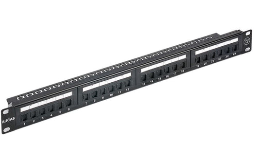 Astrotek 24-Port CAT6 UTP Patch Panel — 1U, 19" Rack Mount, RJ45
