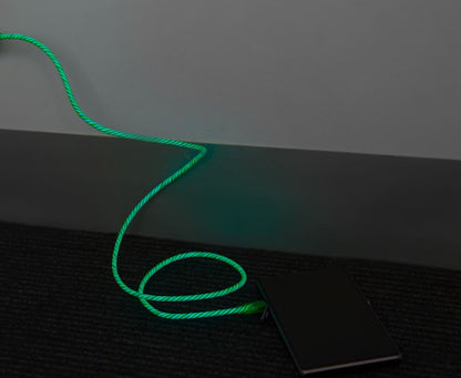 Astrotek LED Light-Up Flowing Micro USB Charger & Data Cable 1m — Green