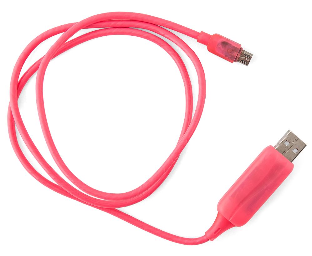 Astrotek LED Light-Up Flowing Micro USB Charger & Data Cable 1m — Pink
