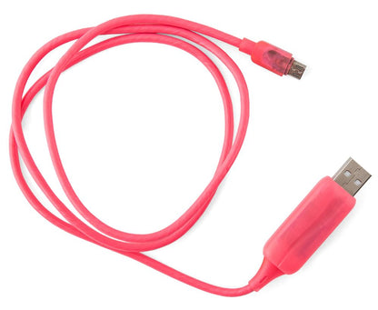 Astrotek LED Light-Up Flowing Micro USB Charger & Data Cable 1m — Pink