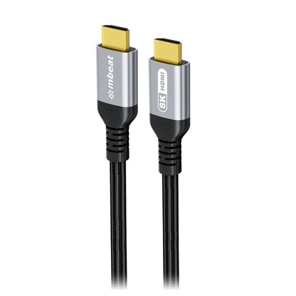 mbeat Tough Link 1.5m Certified 8K HDMI Cable - Space Grey  HDMI 2.1 (male) to H