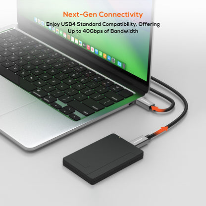mbeat Tough Link 1m USB 4.0 USB-C Cable - Space Grey Video Resolution: Maximum 8