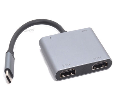 Oxhorn 4-in-1 USB-C to 2x HDMI 1xUSB3.0 1xUSB-C Charging Port 100W Power Deliver