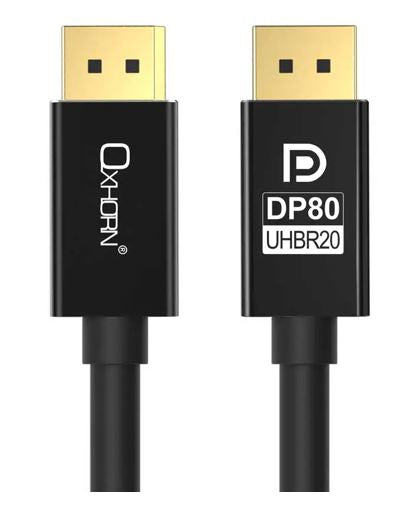 Oxhorn 4K DisplayPort 2.1 DP80 Cable 3m Male to Male V2.1 16K@60Hz Gold-Plated Aluminum High Speed VESA Certified  for Gaming Monitor TV PC Laptop