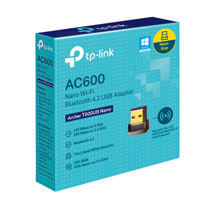 TP-Link Archer T600UB Nano AC600 Nano Wi-Fi Bluetooth USB Adapter, Up to 600Mbps