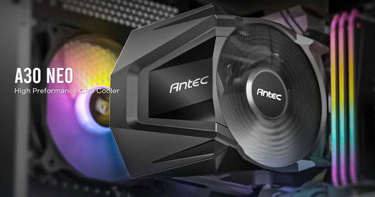 Antec A30 NEO CPU Air Cooler with 800 - 2000 RPM. 43.82 CFM max,  23.2 dB(A) 4 pin PWM. Performance CPU Cooler. TDP 125w. Intel AMD (LS)