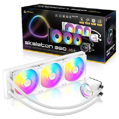 Antec Skeleton 360 ARGB-WHITE, All-in-One Liquid Cooler, 360mm, PWM ARGB fans, 2000RPM, 72.29CFM, â‰¤32dB, Intel/AMD support, aluminum radiator, 3Y wty