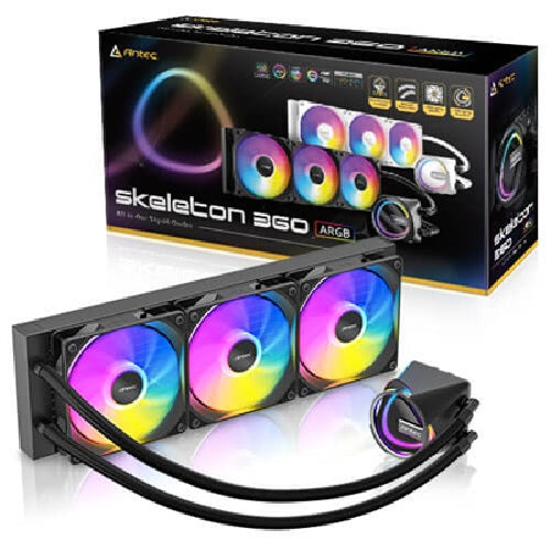 Antec Skeleton 360 ARGB, All-in-One Liquid Cooler, 360mm, PWM ARGB fans, 2000RPM, 72.29CFM, â‰¤32dB, Intel/AMD support, aluminum radiator, 3Y warranty