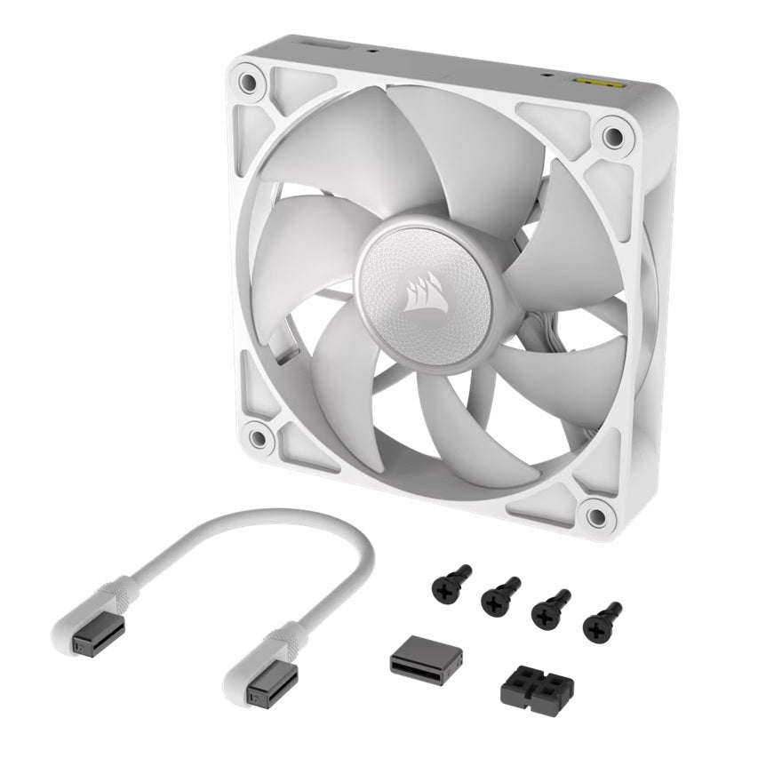 Corsair RX140 RGB White, Single Fan PWM. AirGuide Magnetic Bearing. High Airflow and Efficient. Case White Fan