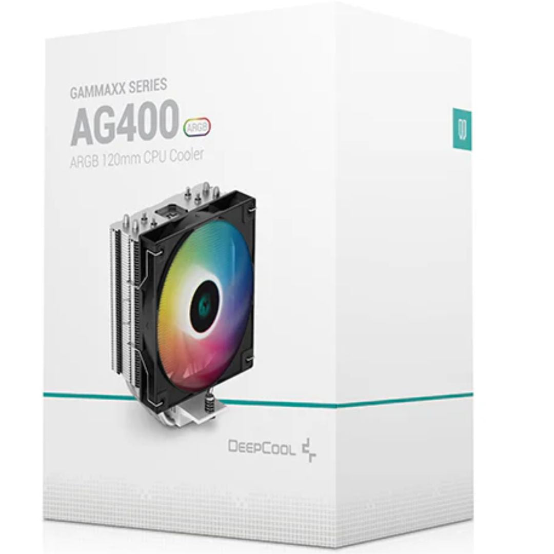 DeepCool AG400 ARGB Single Tower CPU Cooler, TDP 220W, 120mm Static ARGB Fan, 4 Direct-Touch Copper Heat Pipes,LGA1851/1700/1200/115X/AM5/AM4