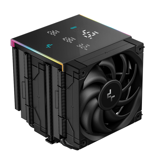 DeepCool AK620 Digital Pro High Performance Dual Tower CPU Cooler, 6 Copper Heat Pipes, Dual FT12 SE FDB PWM Fan, LGA2066/2011-v3/2011/1851/1155/AM4/5