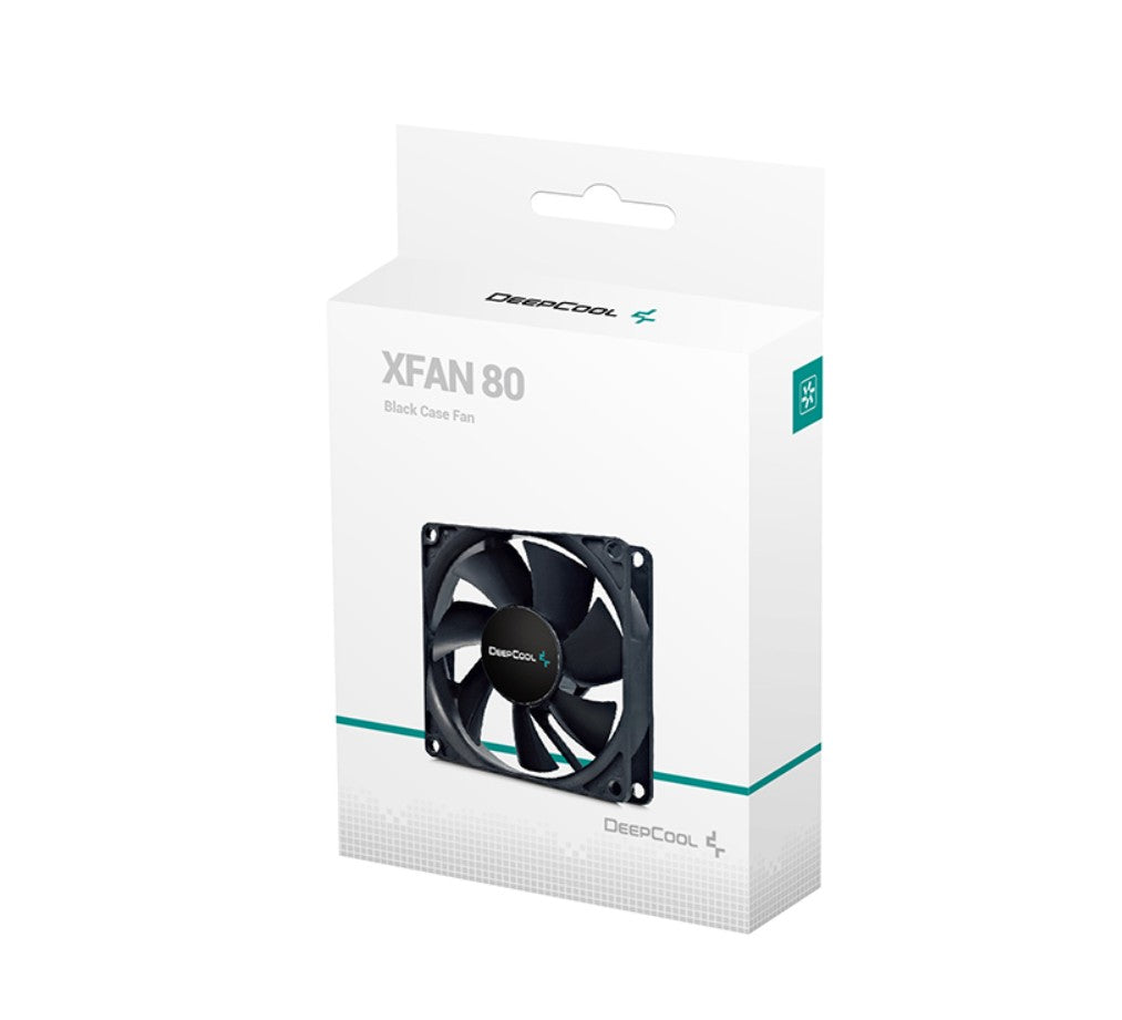 DeepCool 80mm Hydro Bearing Case Fan Molex 20dB 1800rpm 82g, High Quality Black Material, Low RPM
