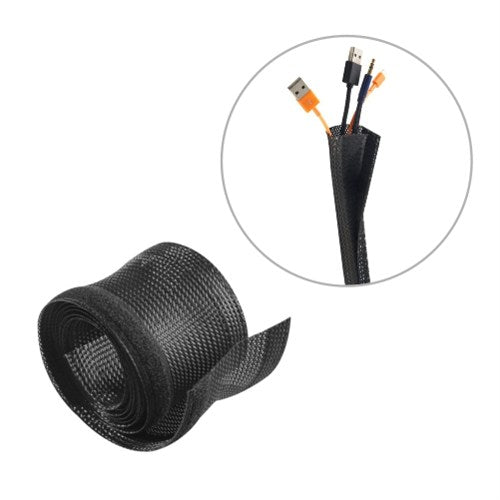 Brateck Flexible Cable Wrap Sleeve with Hook and Loop Fastener (135mm/5.3' Width