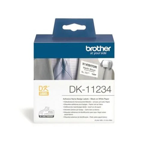 Brother DK-11234 - WHITE 60MM  x 86.10MM  x 260 NAME BADGE LABELS