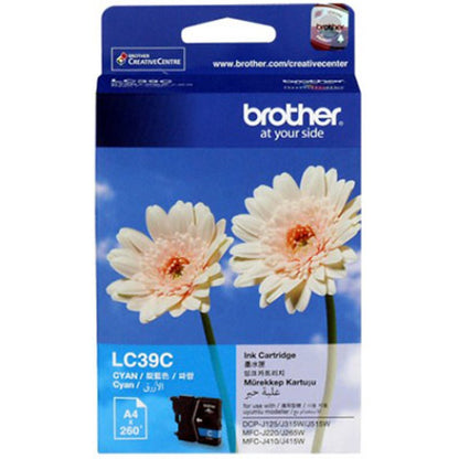 Brother LC-39C Cyan Ink Cartridge | DCP-J125, J315W, J515W, MFC-J220, J265W, J410