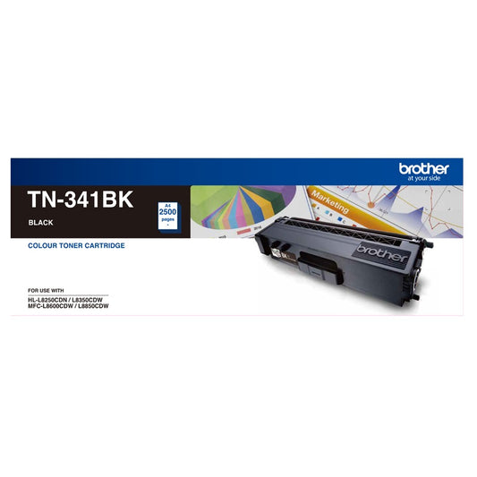 Brother TN-341BK Standard Yield Black Toner Cartridge | HL-L8250CDN, HL-L8350CDW