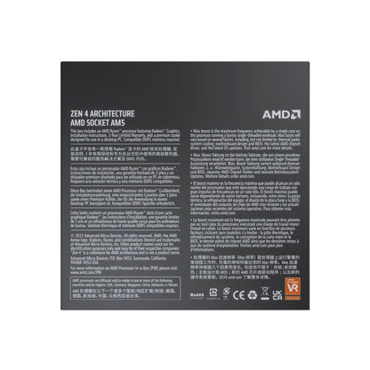 AMD Ryzen 5 7600 6 Cores / 12 Threads, 65 watts, Max Freq 5.2Ghz, 38MB Cache, Wraith Stealth Cooler & Radeon Graphics