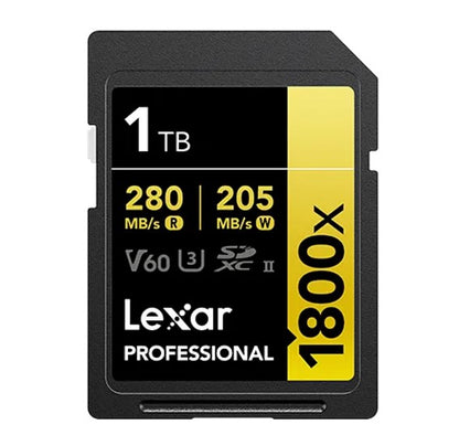 Lexar Professional 1800x 1TB SDXC™ UHS-II Card GOLD Series 1TB—C10,  UHS-II(