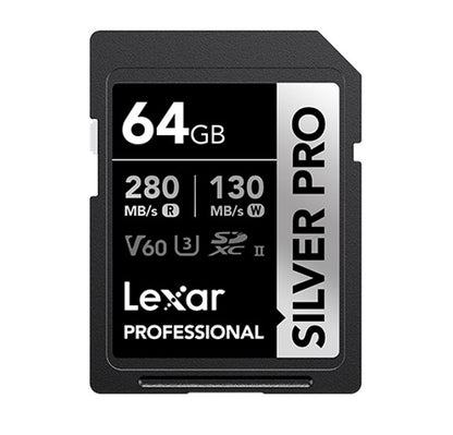 Lexar Professional SILVER PRO 64GB SDXC™ UHS-II Card 64GB—C10, UHS-II(U3), V