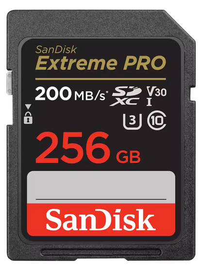 SanDisk 256GB Extreme PRO Memory Card 200MB/s Full HD & 4K UHD Class 30 Speed Sh