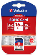 Verbatim SDHC 16GB Class 10 SD Memory Card — Up to 45MB/s, 300x Read Speed