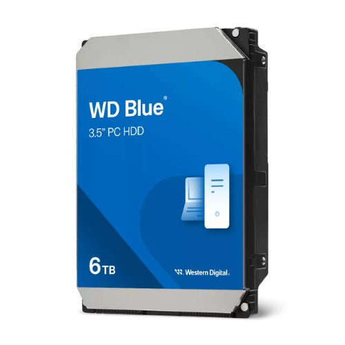 Western Digital WD Blue 6TB 3.5' HDD, SATA 6Gb/s, ITR 180 MB/s,  5400RPM, 256MB Cache, CMR Tech, 3.5-inchFORM FACTOR, 2yrs Wty