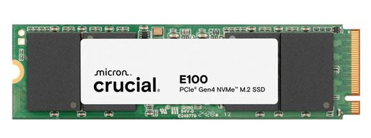 Crucial E100 2TB Gen4 NVMe SSD 5000/4500 MB/s R/W 100TBW 350K/460K IOPS 1M hrs MTTF M.2 2280 PCIe4 3yrs ~Crucial P3 Plus