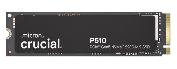 Crucial P510 2TB Gen5 2280 NVMe M.2 SSD 10,000 / 8,700 MB/s R/W 1200TBW 1.4M IOPS 1.5M hrs MTTF Full-Drive Encryption 5yrs ~CT2000P310SSD8-P