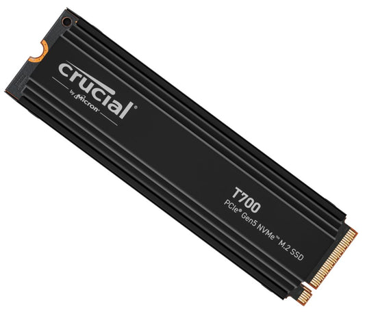 Crucial T700 2TB Gen5 NVMe SSD Heatsink - 12400/11800MB/s R/W 1200TBW 1500K IOPs