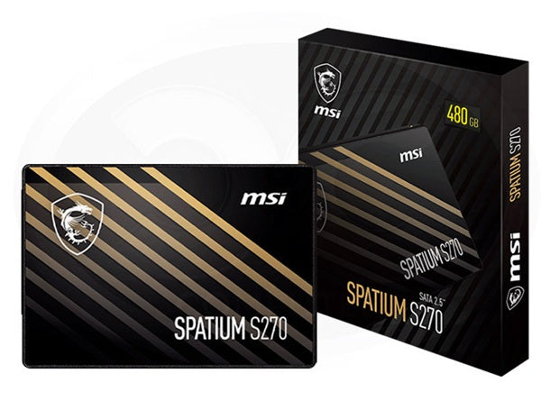 MSI SPATIUM S270 SATA 2.5' 480GB,  PHISON S11, 3D NAND, SATA III 6Gbps, Sequential Read up to 500MB/s, Sequential Write up to 450MB/s, 250 TBW, 5Y WTY