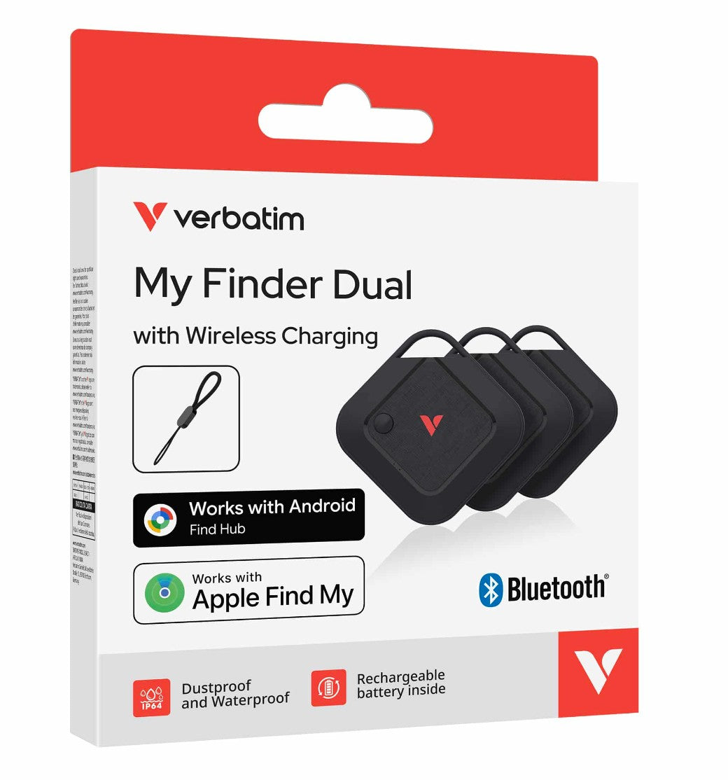 Verbatim My Finder Dual Channel Wireless Charging 3 Pack - Black