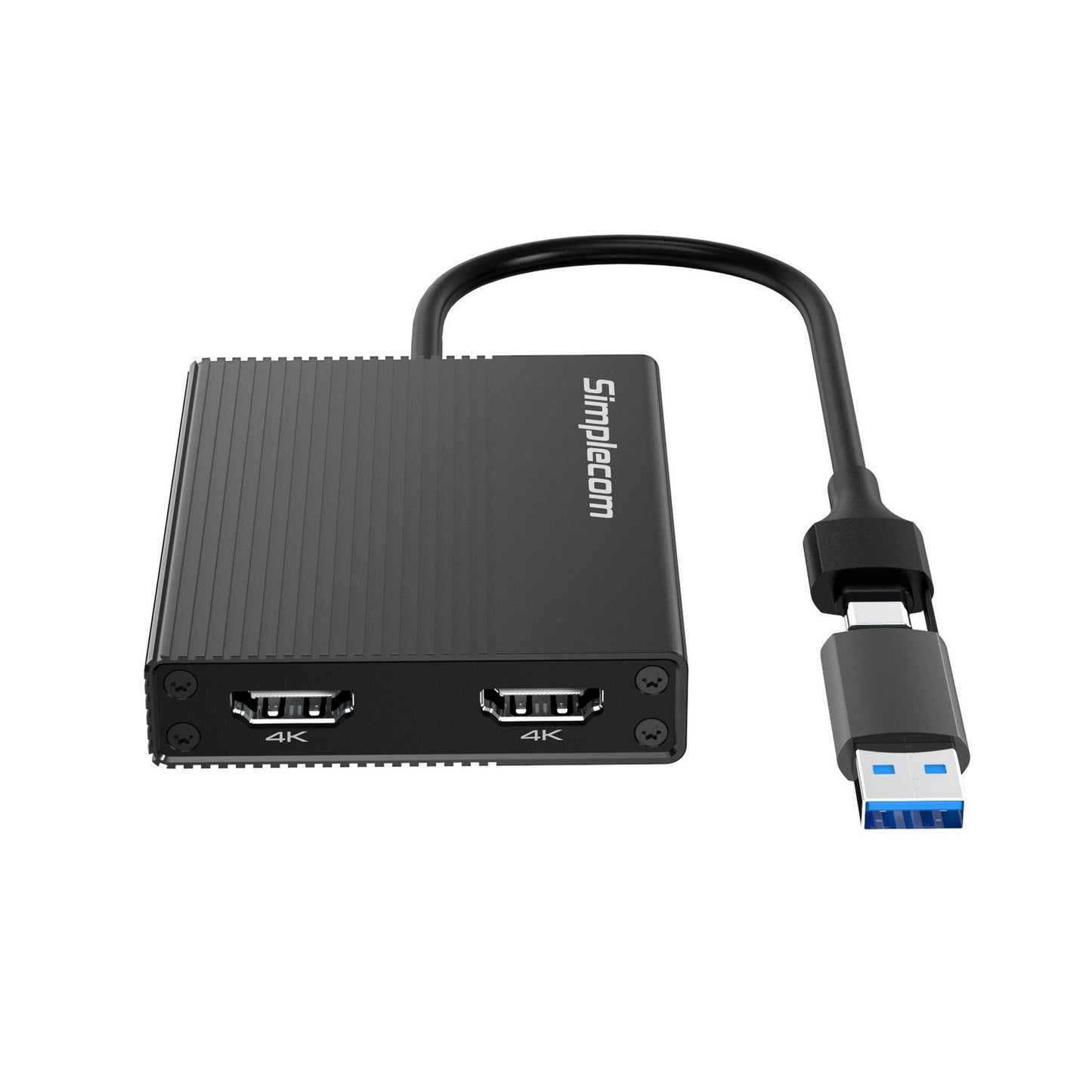 Simplecom DA369 USB 3.0 or USB-C to Dual 4K HDMI 2.0 Display Adapter for 2x 4K@6