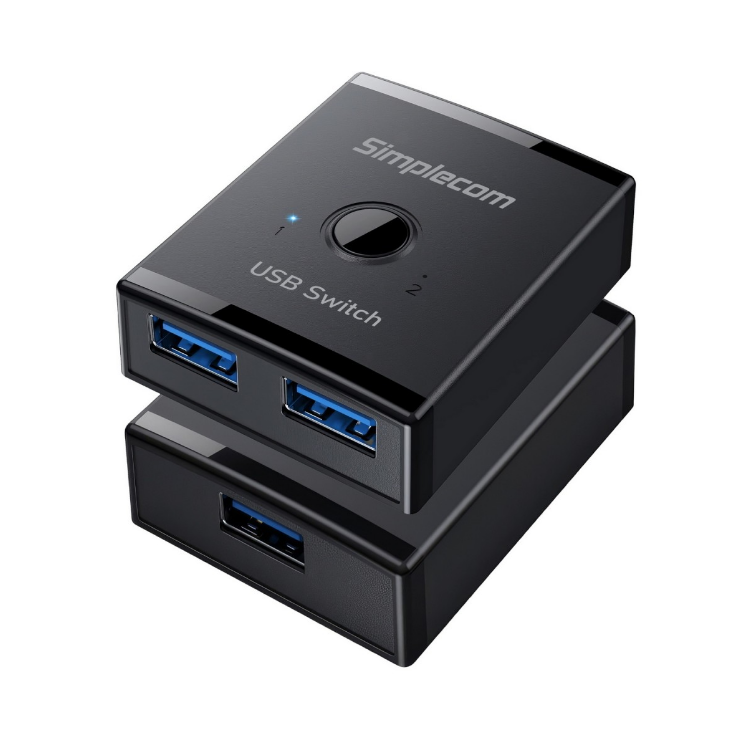 Simplecom KM125 Bi-Directional 2-Way USB 3.0 Switch 1 In 2 Out (2 In 1 Out) 5Gbp