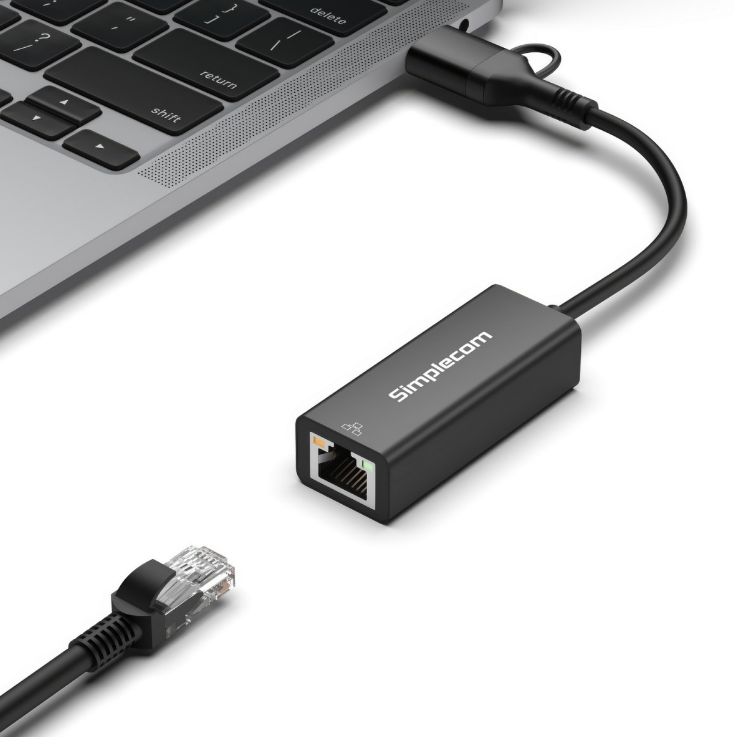 Simplecom NU315C SuperSpeed USB-C and USB-A to Gigabit Ethernet Adapter