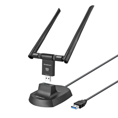 Simplecom NW811v2 AX1800 Dual Band WiFi 6 USB Adapter 802.11ax with 2x 5dBi High