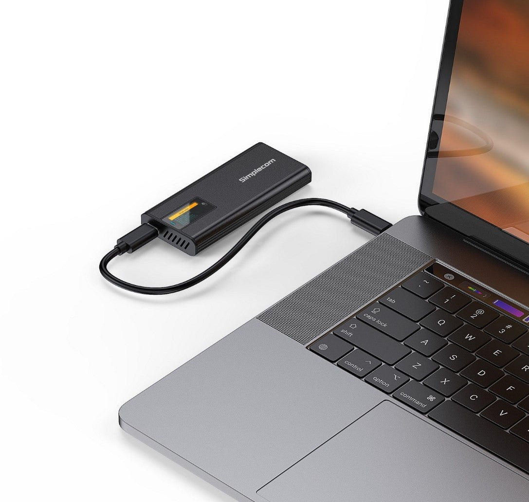 Simplecom SE530 NVMe / SATA M.2 SSD to USB-C Enclosure with SMART LED Screen USB