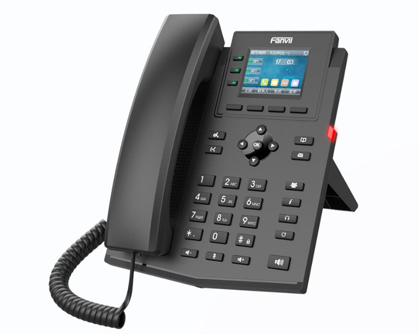 Fanvil X302-2 Wire IP Phone, 2.4-inch Color, RJ11 Interface and Supports 2-Wire Power, HD Voice, 6-Party Conferencing, 4 SIP Accounts