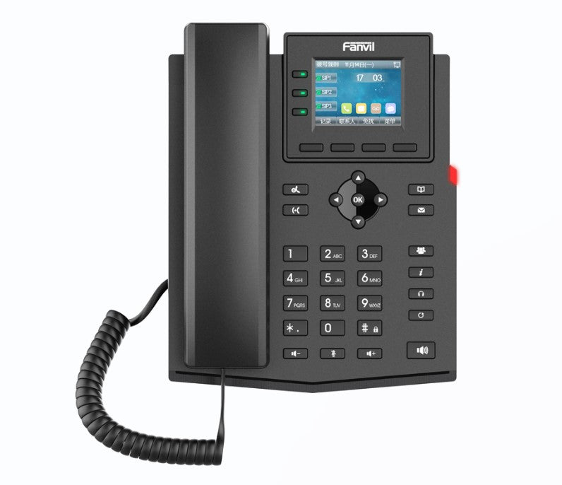 Fanvil X302-2 Wire IP Phone, 2.4-inch Color, RJ11 Interface and Supports 2-Wire Power, HD Voice, 6-Party Conferencing, 4 SIP Accounts